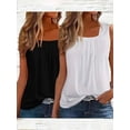 thumbnail image 1 of MORTTIC 2-Pack Women's Summer Tank Tops - Loose Fit, Pleated Square Neck, Sleeveless Design with Curved Hem and Flowy Style, S, 1 of 5