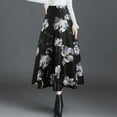 thumbnail image 1 of MORTTIC Elegant Women's Boho Floral Print High-Waisted A-Line Maxi Skirt Flared Long Skirt, S, 1 of 5