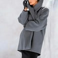 thumbnail image 1 of MORTTIC Plus Size Women's Solid Color Hooded Long Sleeve Mid-Length Fall Winter Wool Coat with Button Closure Gray，M, 1 of 2