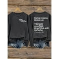 thumbnail image 1 of MORTTIC Women You Matter to The Person Behind Me Letter Print T-Shirt Casual Long Sleeve Round Neck Shirts Tops Inspirational Graphic Tee, S, 1 of 4