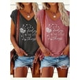 thumbnail image 1 of MORTTIC Women's 2-Pack Graphic Tees, Funny Print Short Sleeve Casual Summer Tops, M, 1 of 6