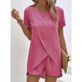 thumbnail image 1 of MORTTIC Women's 2-Piece Summer Lounge Set, Casual Short Sleeve Top and Shorts Matching Outfit, M, 1 of 5