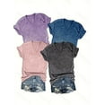 thumbnail image 1 of MORTTIC Women's 4-Pack V-Neck T-Shirts, Short Sleeve Loose Fit Summer Casual Basic Tees for Daily Wear, 1 of 6