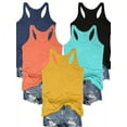 thumbnail image 1 of MORTTIC Women's 5-Pack Racerback Tank Tops Summer Casual Sleeveless Crew Neck Basics for Everyday Comfort , L, 1 of 8