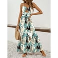 thumbnail image 1 of MORTTIC Women's Bohemian Spaghetti Strap Maxi Dress Sleeveless Floral Sundress for Summer Vacations, Beach Walks, and Outdoor Party, XL, 1 of 5