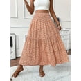thumbnail image 1 of MORTTIC Women's Boho Floral Maxi Skirt - High Elastic Waist, Pleated A-Line Long Skirt for Summer Casual Wear, 1 of 5