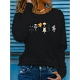 thumbnail image 1 of MORTTIC Women's Casual Long Sleeve Crew Neck T-Shirt Adorable Cat Graphic Print Top Tee, 2XL, 1 of 4