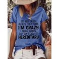 thumbnail image 1 of MORTTIC Women's Casual Short Sleeve T-Shirt Funny Letter Print Crew Neck Graphic Tee Top, M, 1 of 4