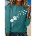 thumbnail image 1 of MORTTIC Women's Dandelion Graphic Sweatshirt – Casual Crewneck Loose-Fit Long Sleeve Pullover Top Comfortable and Stylish Tee Shirt, 1 of 4