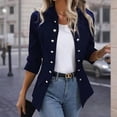 thumbnail image 1 of MORTTIC Women's Double-Breasted Blazer Jacket Elegant Long Sleeve Office Coat with Flap Pockets, Spring/Fall Workwear, 1 of 6