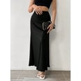 thumbnail image 1 of MORTTIC Women's Elegant Summer Midi Satin Skirt High-Waisted A-Line Flowing Ruffle Skirt, 1 of 5