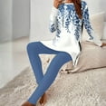 thumbnail image 1 of MORTTIC Women's Floral Print 2-Piece Lounge Set Long Sleeve Crewneck Top & High Waist Pants For Spring Fall Blue2，M, 1 of 8