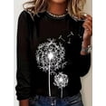 thumbnail image 1 of MORTTIC Women's Floral Print Crewneck Sweatshirt Casual Long Sleeve T Shirt Pullover Graphic Tee for Everyday Comfort, XL, 1 of 4