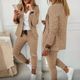 thumbnail image 1 of MORTTIC Women's Houndstooth Suit Set Elegant Blazer & Pants with Lapel Collar, Spring/Fall Office Wear & Casual Outfit, 1 of 4