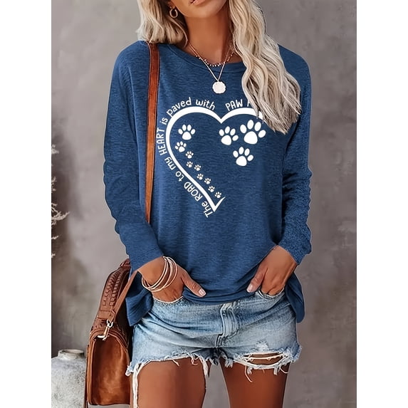 MORTTIC Women’s Long Sleeve Graphic Tee Fashion Printed Crewneck Shirt, Stylish Casual Top for Everyday Wear