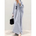 thumbnail image 1 of MORTTIC Women's Loose Fit Button Down Striped Maxi Shirt Dress, Long Sleeve Casual Tunic Dress, S, 1 of 4