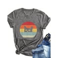thumbnail image 1 of MORTTIC Women's Retro Cat Graphic T-Shirt Casual Summer Short Sleeve Crewneck Tee Tops, Light Grey, S, 1 of 4