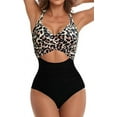 thumbnail image 1 of MORTTIC Women's Cutout One Piece Swimsuit Tummy Control High Waisted Wrap Tie Back Bathing Suit, XXL, 1 of 4