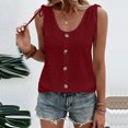 thumbnail image 1 of MORTTIC Women's Sleeveless Eyelet Embroidered Tank Tops, Casual Summer Scoop Neck Drawstring Blouse for Beach Vacation or Daily Wear, L, 1 of 4