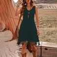 thumbnail image 1 of MORTTIC Women's Solid Color Bohemian Sleeveless V-Neck Dress - Elegant Tassel Detail Dress for Beach & Summer, 1 of 7