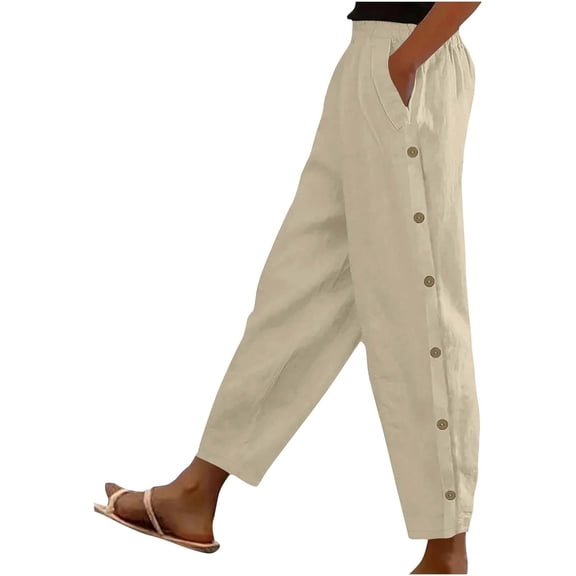 MORTTIC Women's Solid Color Long Pants, Casual and Elegant, Versatile for Daily Wear