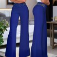 thumbnail image 1 of MORTTIC Women's Transparent Mesh Patchwork High Waist Pants With Elegant Cross Detail, Solid Color Fashion Trousers, 1 of 5