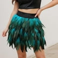 thumbnail image 1 of MORTTIC Women's Unique Faux Feather Mini Skirt Gothic Style Irregular Hem Summer Party Cocktail Skirt Sky Blue，XL, 1 of 7