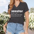 thumbnail image 1 of MORTTIC Women's V-Neck Graphic Tee – Lightweight Summer Letter Print Top for Everyday Casual Wear, 1 of 5