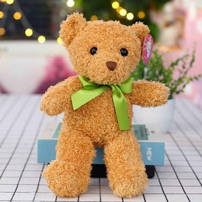 MORVLIX Cute Sweater Bear Plush with Festive Knitted Sweater - Soft Polyester Plush, Decorative Holiday Decor, Gift-Ready Cuddle Toy Gold