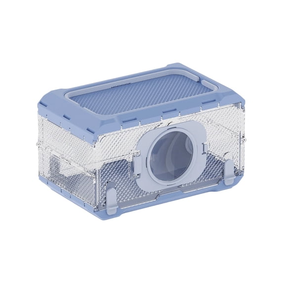 MORVLIX Foldable Transparent Plastic Insect Observation Box Breathable Portable Critter Habitat Container Outdoor Nature Exploration Educational Observation Cage for Biological Study Blue