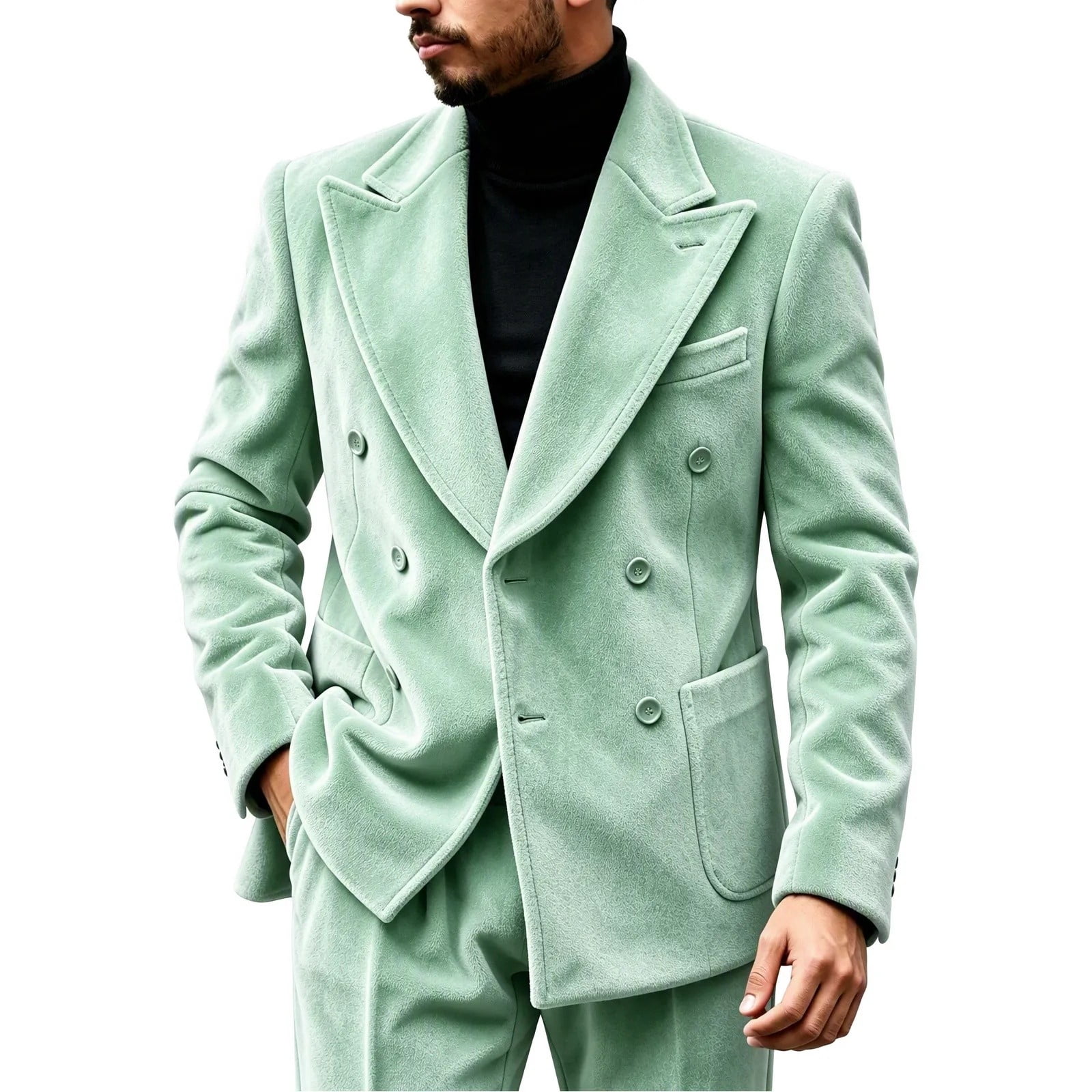 Commuter Gadgets MORVLIX Men's Vintage Corduroy Blazer Jacket, Double Breasted Casual ...