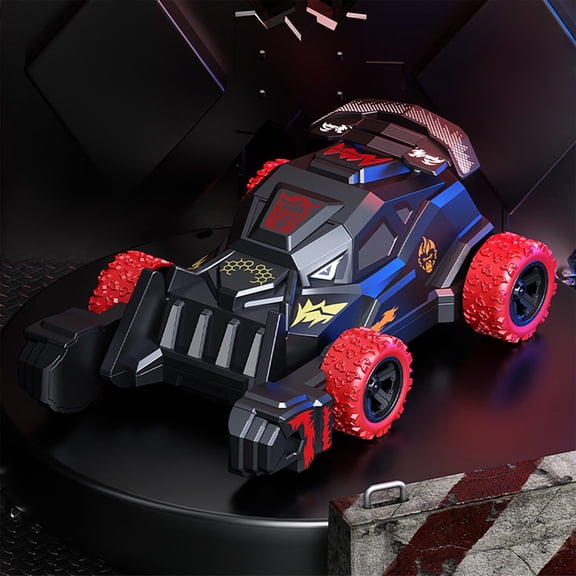 MORVLIX Plastic Push Sliding Stunt Car Battery-Free Inertial Racer for Indoor/Outdoor Interactive Play with Climbing Function Black