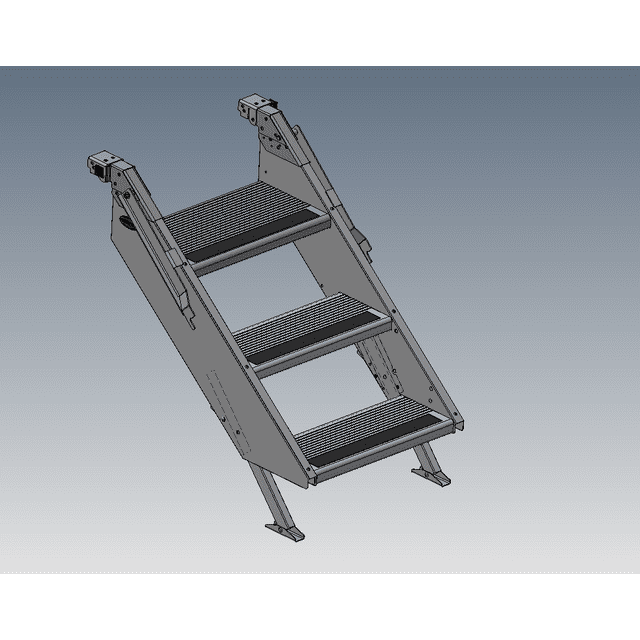 MorRyde STP224 3 Step Top Mounted Patio Entry Step, Black & Aluminum ...