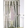 thumbnail image 1 of MOSAIC DOUBLE SWAG FABRIC SHOWER CURTAIN, LINER AND 12 ROLLER HOOKS, PLATINUM GREY, 1 of 2