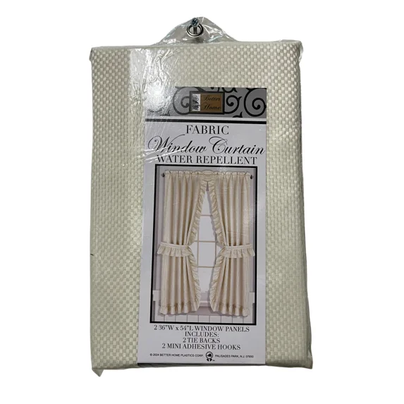 Better Home USA Solid Color Rod Pocket Light Filtering Curtain Sets Curtains, 72" x 54", Ivory