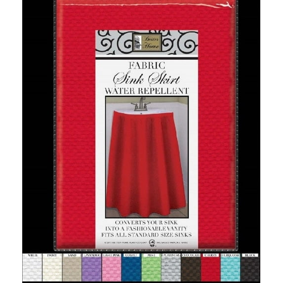 MOSAIC FABRIC SELF STICK SINK SKIRT CHERRY RED