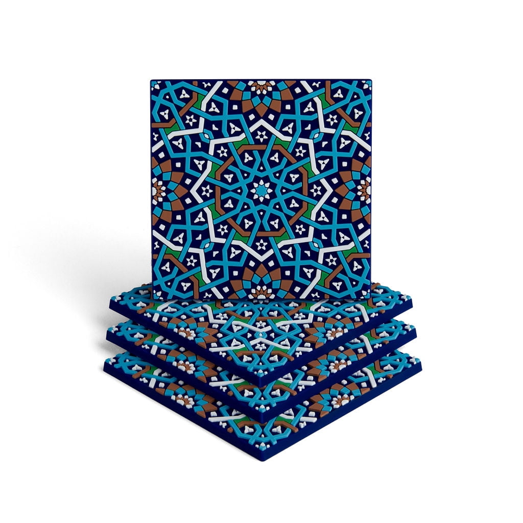 MOSAICANA Coasters for Drinks - Set of 4 Coasters, Silicone, Protect ...