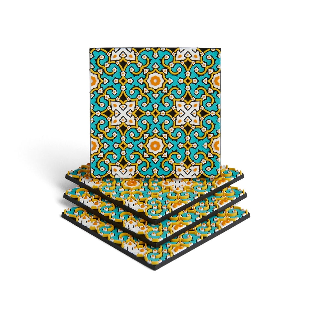 MOSAICANA Coasters for Drinks - Set of 4 Coasters, Silicone, Protect ...