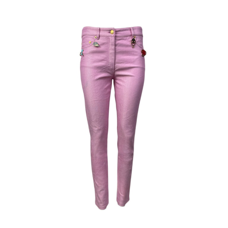 Trafikprop Kviksølv røre ved MOSCHINO Women's Denim 5 Pockets Style Straight Leg Jeans, Pink, 42 -  Walmart.com