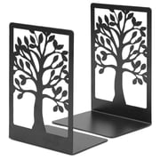 MOSENSE 1Pair Book Ends, Tree Design Book Holder, Heavy Duty Metal Book Ends for Book Shelves, Home, Office, School