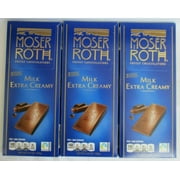 MOSER ROTH 4.4-oz each pack Premium Chocolate " Milk-Extra Creamy " Flavor- Product of Germany