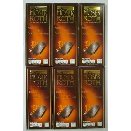 MOSER ROTH German Dark/Sea Salt/Caramel Chocolate Bars (6 Pack)