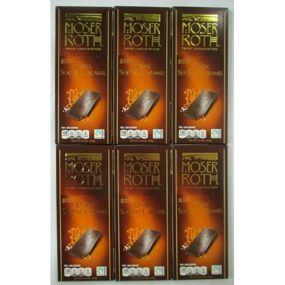 MOSER ROTH German Dark/Sea Salt/Caramel Chocolate Bars (6 Pack)