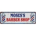 thumbnail image 1 of MOSES'S Barber Shop Hair Salon Gift Metal Sign Retro 6x18 206180031350, 1 of 1