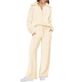 thumbnail image 1 of MOSHU 2 Piece Womens Outfits Sets Half Zipper Oversized Sweatshirts and Drawstring Sweatpants with Pockets Fall Trendy Tracksuits, 1 of 9