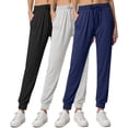 thumbnail image 1 of MOSHU 3 Pack Sweatpants for Women Athletic Joggers with Pockets Elastic Waist Lightweight Sweatpants Casual Soft Pants, 1 of 8
