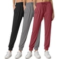 thumbnail image 1 of MOSHU 3 Pack Sweatpants for Women Athletic Joggers with Pockets Elastic Waist Lightweight Sweatpants Casual Soft Pants, 1 of 8