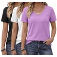 thumbnail image 1 of MOSHU 3 Pack T-Shirts for Women Short Sleeve Summer Womens Tops Casual Women T-shirts Summer Outfits, 1 of 9