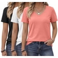thumbnail image 1 of MOSHU 3 Pack T-Shirts for Women Short Sleeve Summer Womens Tops Casual Women T-shirts Summer Outfits, 1 of 9