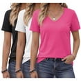 thumbnail image 1 of MOSHU 3 Pack T-Shirts for Women Short Sleeve Summer Womens Tops Casual Women T-shirts Summer Outfits, 1 of 9